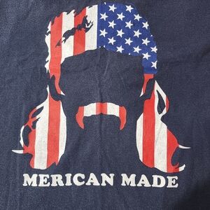 The Gildan Brand NAVY BLUE 'MERICAN MADE' Shirt in Men's XL USED BLEM SEE PICS